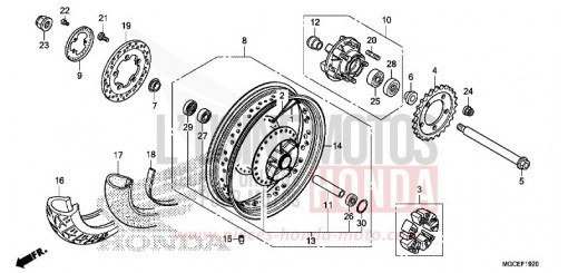 ROUE ARRIERE (RAYON) CB1100SAE de 2014